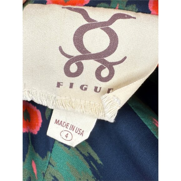 Figue Valerie Silk Dress in Hanging Flower Midnight Navy 4 - Picture 5 of 8